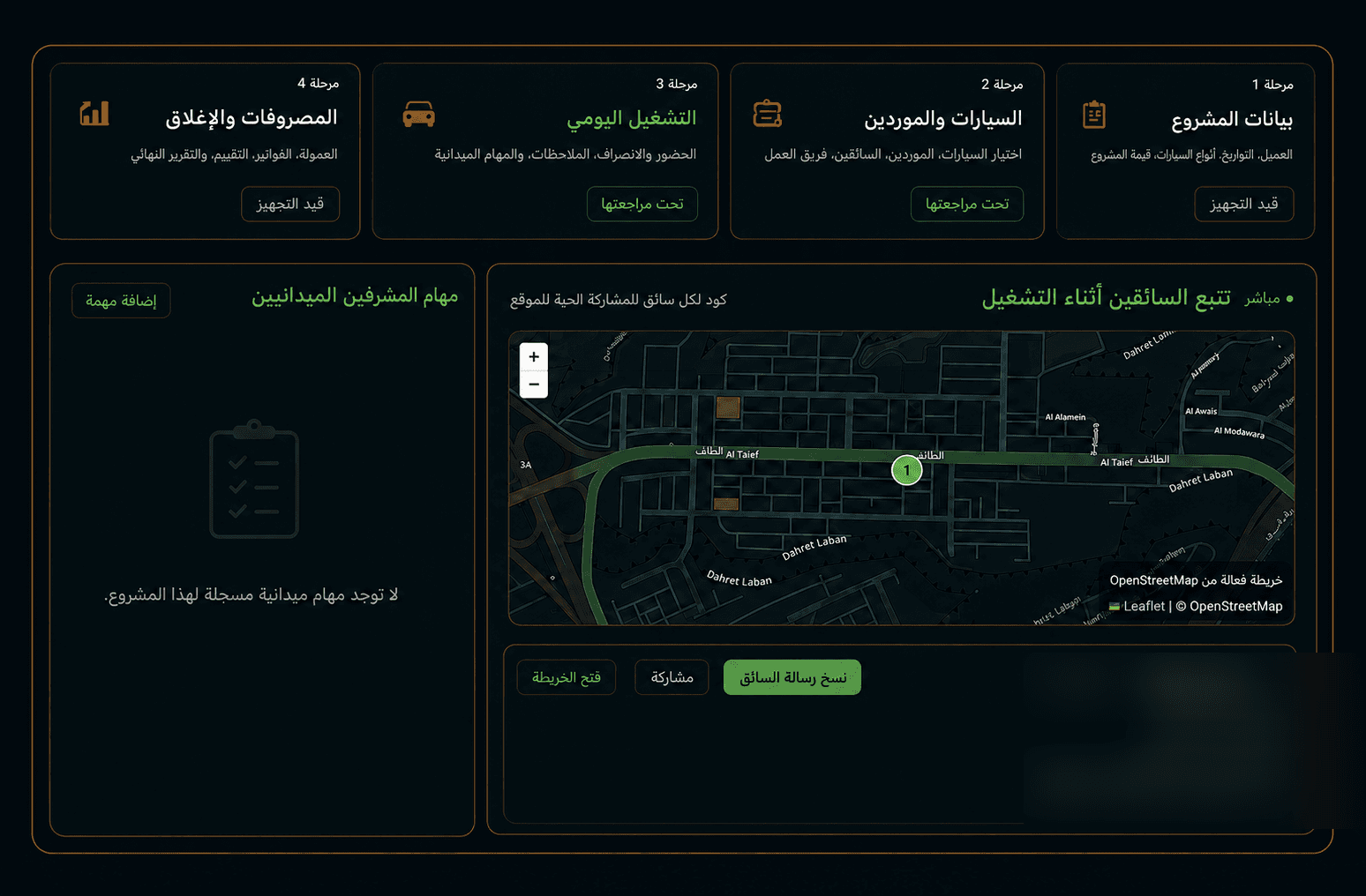 التتبع المباشر على الخريطة